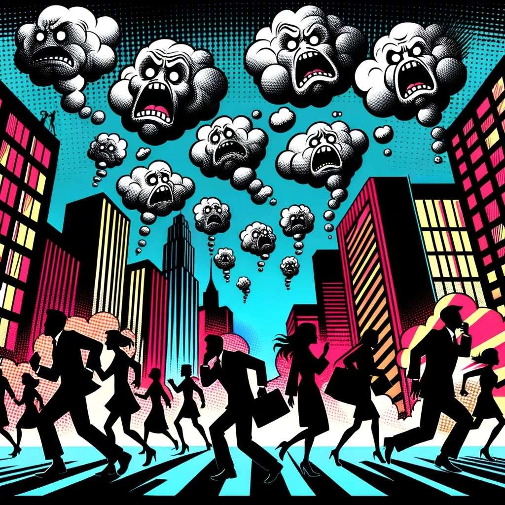 a representation of anxiety, pop art